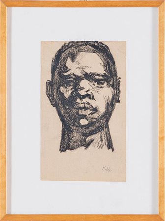 Pittore del XX sec., “Volto Africano”.