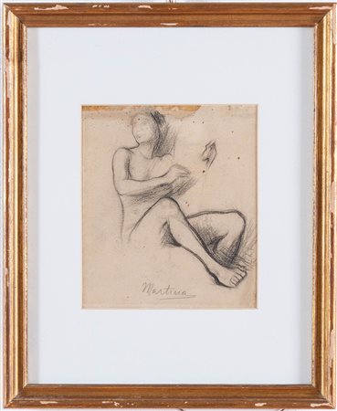 Umberto Martina (Dardago 1880 - Tauriano 1945), “Nudo maschile”.
