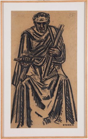 Guido Cadorin (Venezia 1892 - 1976), “Figura maschile con toga”, 1935.