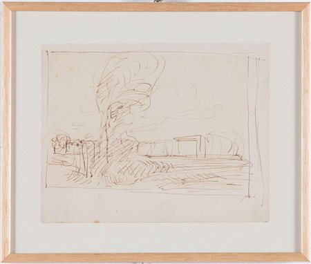 Umberto Moggioli (Trento 1886 - Roma 1919), “Paesaggio a Mazzorbo”.