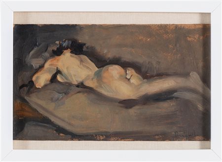Cosimo Privato (Venezia 1899 - 1971), “Nudo disteso di donna”.