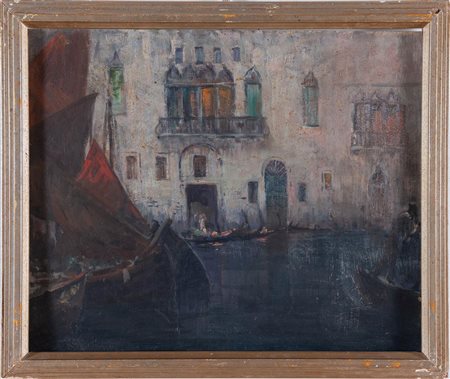 Gennaro Favai (Venezia1879 - 1958), “Canale Veneziano”.