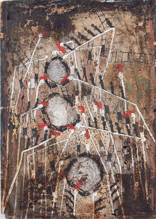 Sophie Thomassin (1957), “Astratto con figure”, 1988.