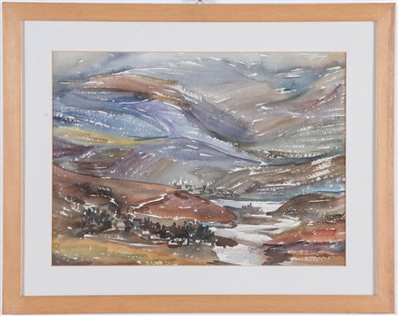 Pittore del XX sec., “Paesaggio”, 1989.