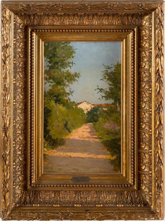 Flavio Bertelli (San Lazzaro di Savena 1865 - Rimini 1941), “Viale soleggiato”, 1935 c.