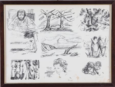 Nove incisioni composte sullo stesso foglio, Anni ‘60.