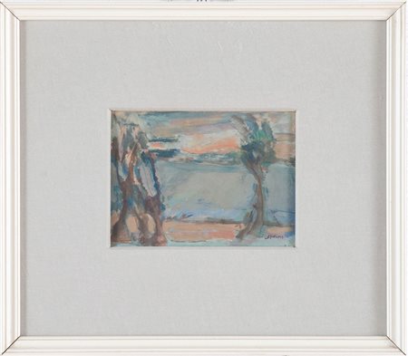 Michele Salemi (Brindisi 1942 - Bologna 2013), “Paesaggio con alberi”.