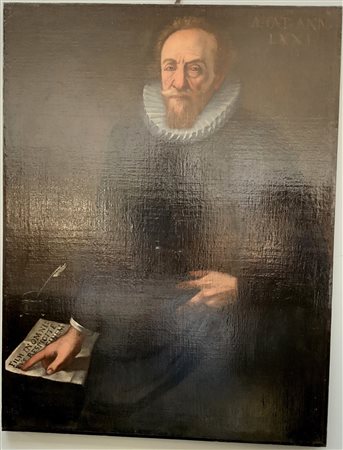 Scuola del secolo XVII "Ritratto di uomo con gorgiera" olio su tela (cm 110x84)