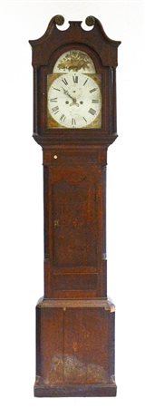 Orologio inglese a cassalunga in legno. Epoca prima metà secolo XIX. Movimento