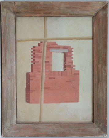 Guido Marussig "Finestra" 
tecnica mista su cartone pressato
cm 70x50
firmato in