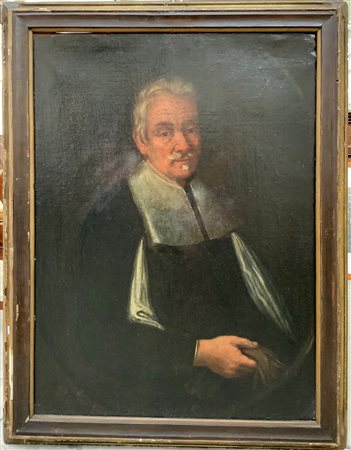 Ignoto del secolo XVIII "Ritratto virile" olio su tela (cm 91x68). In cornice a