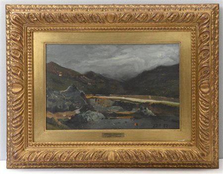 Ignoto piemontese "Oropa" olio su compensato (cm 25x37) Reca data 27.8.83 non c