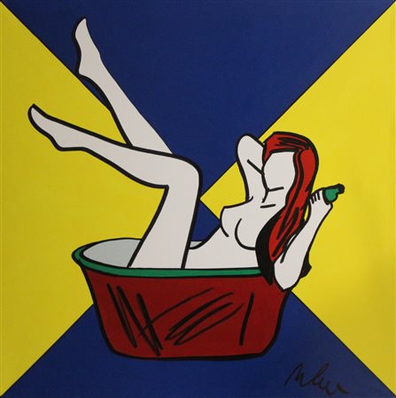 MARCO LODOLA (DORNO 1955) Senza titolo Smalti su tela Anni 2000 Dim. 100x100...