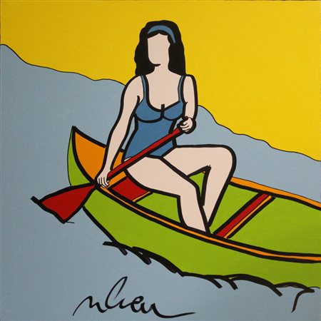 MARCO LODOLA (DORNO 1955) Senza titolo Smalti su tela Anni 2000 Dim. 100x100...