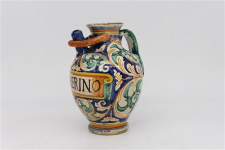 Orciolo da farmacia in maiolica policroma - A polychrome maiolica pharmacy jar