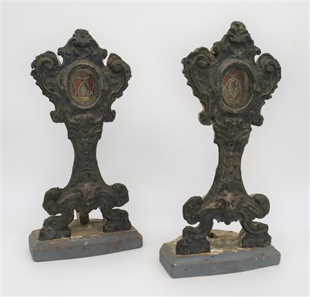 Coppia reliquari in argento - A pair of silver reliquaries