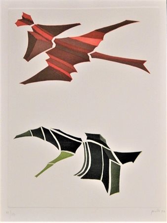 Achille Perilli SENZA TITOLO incisione acquatinta, cm 29x19,5 su foglio cm...