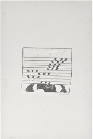 Franco Angeli SENZA TITOLO litografia, cm 70x50 firma es. 87/120 in cornice...