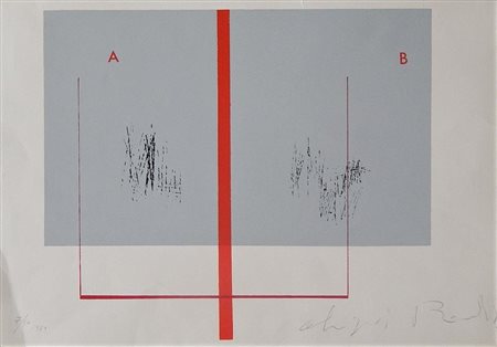 Alighiero Boetti SENZA TITOLO serigrafia, cm 34x48 firma e data es. 7/50...