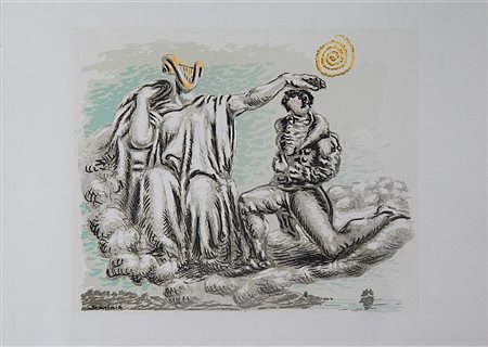 Alberto Savinio SENZA TITOLO serigrafia, cm 50x70 firma in lastra non numerata