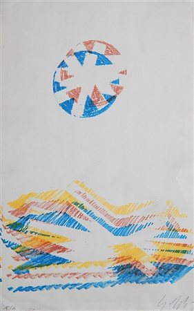 Sergio Dangelo SENZA TITOLO litografia, cm 53,5x33,5 firma es. p.a.