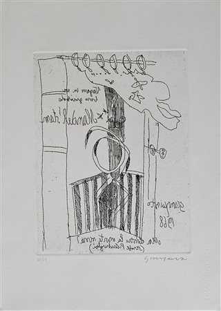Alberto Gianquinto SENZA TITOLO incisione, cm 32x24 su foglio cm 50x35 firma...