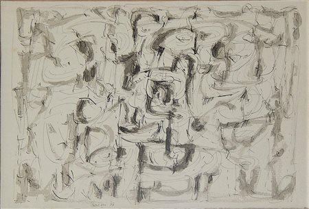 Piero Dorazio SENZA TITOLO acquerelli e inchiostro su carta riportata su...