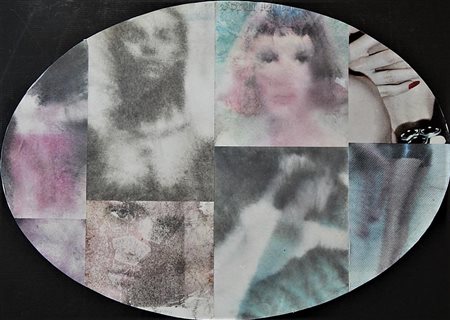 Malipiero SENZA TITOLO collage su carta, 50x70 firma al retro autentica...