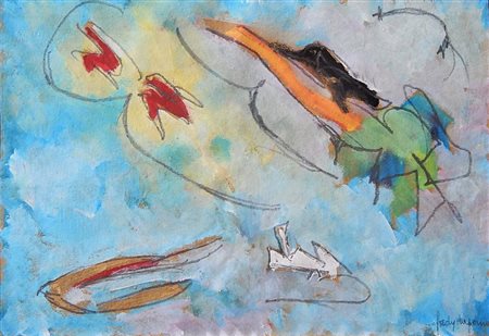 Fredy Lapenna SENZA TITOLO tecnica mista su carta, cm 38,5x53,5 firma...