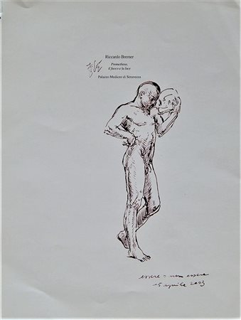 Riccardo Bremer SENZA TITOLO disegno a china su carta, cm 29x22 firma e data...