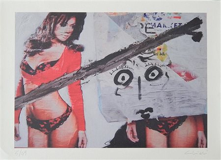 Giorgio Chiesi SENZA TITOLO serigrafia su tela, cm 50x70 firma es. 5/49