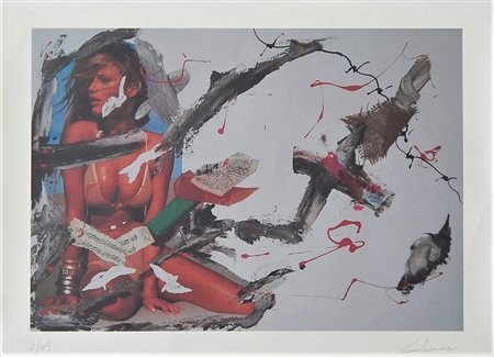 Giorgio Chiesi SENZA TITOLO serigrafia su tela, cm 50x70 firma es. 2/49