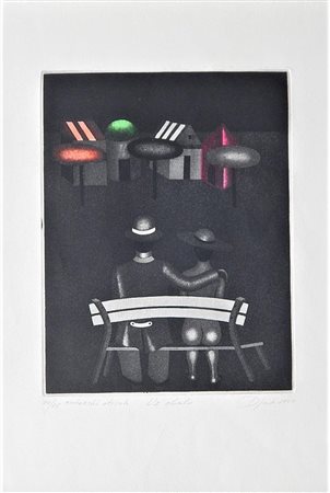 Zivko Djak SENZA TITOLO acquatinta, cm 25x19 su foglio cm 39x26,5 firma e...