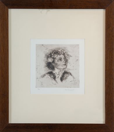 GIOVANNI ROMAGNOLI (Faenza 1983 – Bologna 1976). “Testa di Donna”, 1956....