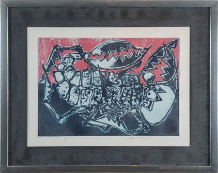 LUCIANO MINGUZZI (Bologna 1911 – Milano 2004). “Composizione”. Incisione ad...