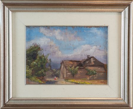 PIERO FIORI (Bologna 1947). “Paesaggio”. Olio su tela. Cm 25x35. Opera...