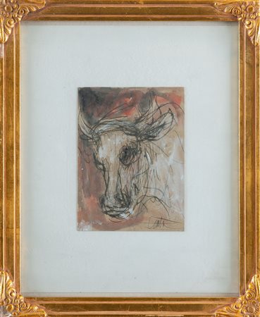 CLETO TOMBA (Castel San Pietro Terme 1898 – Bologna 1987). “Toro”. Acquerello...