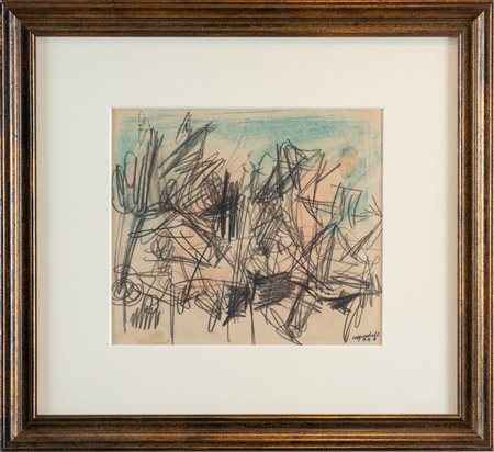 POMPILIO MANDELLI (Luzzara 1912 – Bologna 2006). “Paesaggio”, 1956. Tecnica...