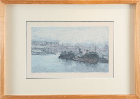 NORMA MASCELLANI (Bologna 1909 – 2009). “Marina”. Litografia a colori su...