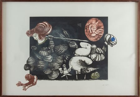 LUCIANO DE VITA (Ancona 1929 – 1992). “Senza titolo”. Litografia a colori su...