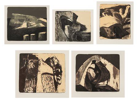NICOLA ZAMBONI (Bologna 1943). 1974, cartella contenente cinque litografie a...