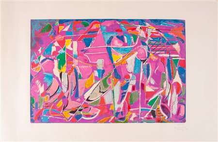 ANDRE' LANSKOY (Mosca 1902 - Parigi 1976). "Homage a Bologna". Litografia a...