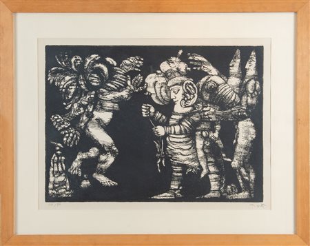 LUCIANO DE VITA (Ancona 1929 - 1992). "Senza titolo". Litografia su carta. Cm...