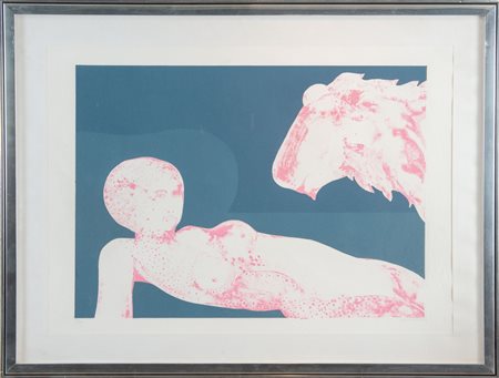 CARLO BERTE' (Piacenza 1939). "Senza titolo", 1974. Litografia a colori su...