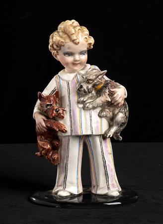 V.B. MILANO  - BOY WITH DOGS