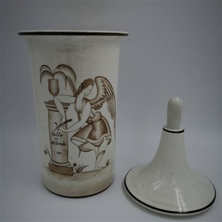 GIO' PONTI - EARTHENWARE CISTA “EVERYTHING AWAITS US” 1927