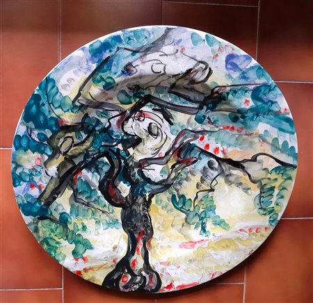 SAVERIO TERRUSO(1939-2003) - CERAMIC PLATE  