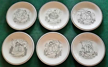 GIO’ PONTI - RICHARD GINORI - PLATES SET, 70’S