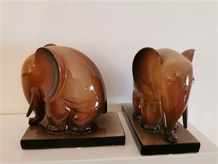 TARCISIO TOSIN - LA FRECCIA - PAIR OF BOOKENDS, 1935 CA