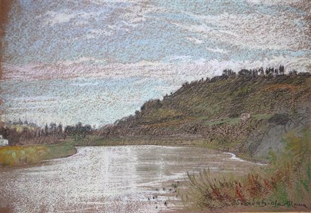 EDOARDO GIOJA<br>Roma, 1862 - Londra, 1937 - Veduta del Tevere